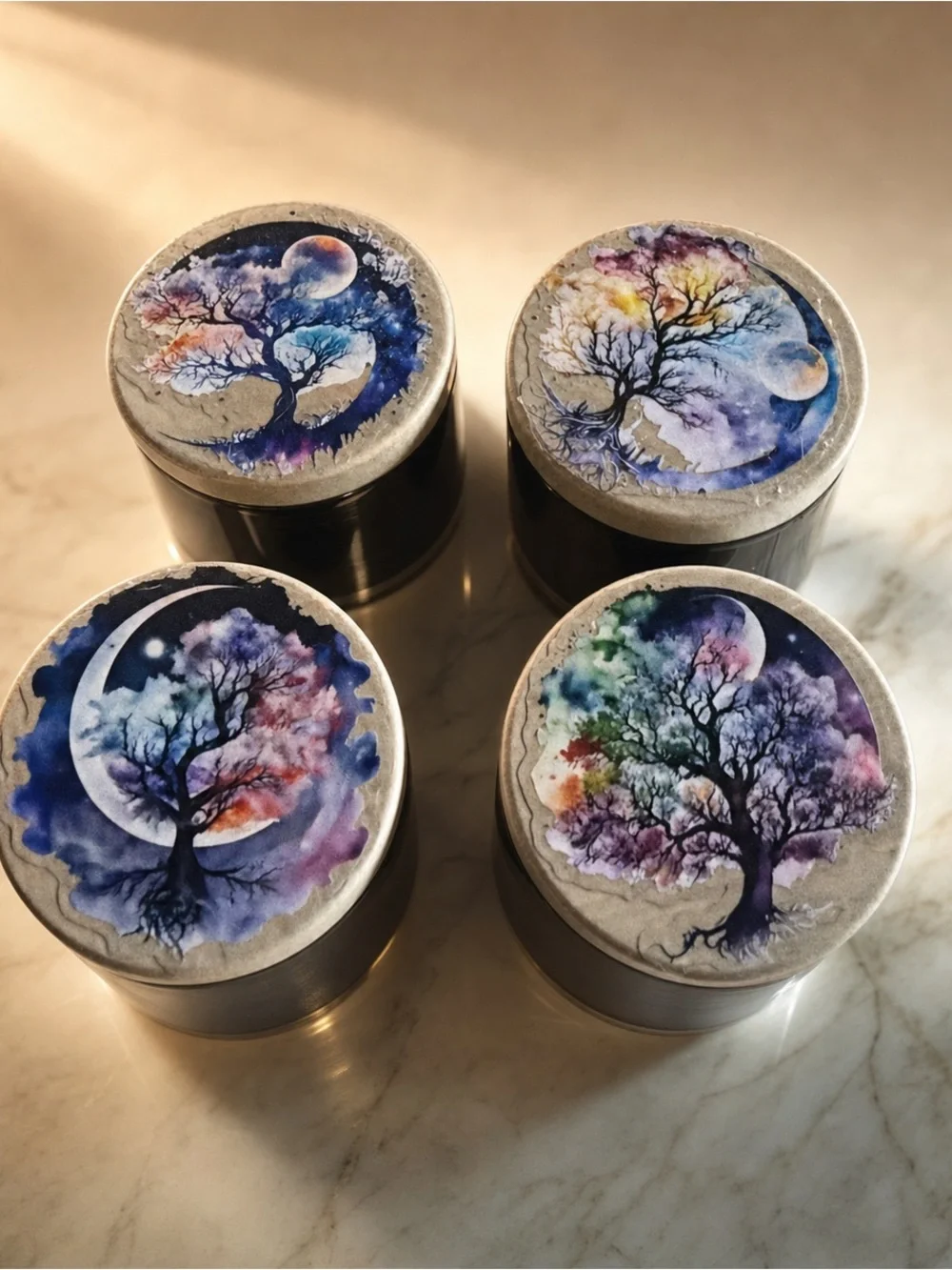 Mystic Tree of Life 4oz Scented Soy Candle-Blackberry Vanilla Artisanal Moon Art